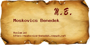 Moskovics Benedek névjegykártya