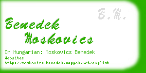 benedek moskovics business card